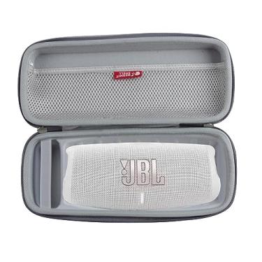 Imagem de Hermitshell Capa de viagem para alto-falante Bluetooth JBL Charge 4 / JBL Charge 5 portátil à prova d'água sem fio (cinza)