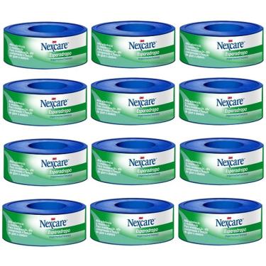 Imagem de Kit 12 Esparadrapo Impermeavel Branco Nexcare 12MM X 3M