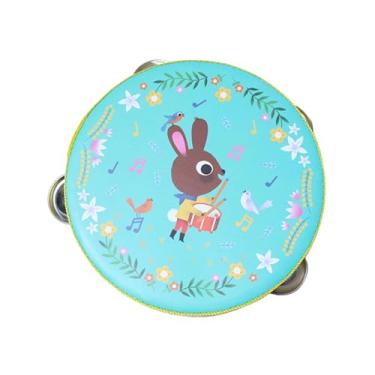 Imagem de Deevoka Pandeiro de madeira Pandeiro de mão Tambor Sino Instrumento musical Pandeiro de fileiras duplas para festa Concerto Jogo Brinquedos Crianças, Cervo, 15cm