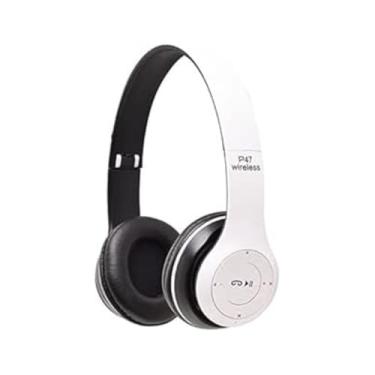 Imagem de Fone de Ouvido Bluetooth Wireless 5.0 com Micro SD - Headphone Over-Ear com Conexão Sem Fio, Almofadas Confortáveis e Controles Integrados (Branco)