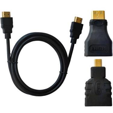 Imagem de Kit Cabo HDMI 3 Em 1 HDTV Com Adaptadores Mini e Micro, IT-Blue - LE 6