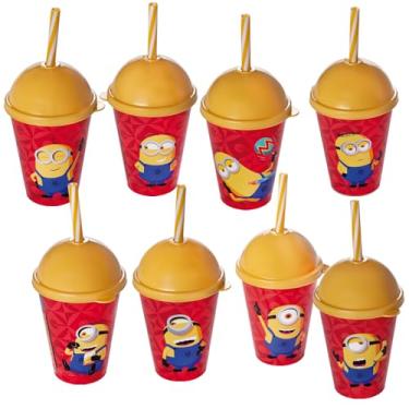 Imagem de Copo Shake 280 ml com Canudo Meu Malvado Minions Sortido 1 Peça Plasútil