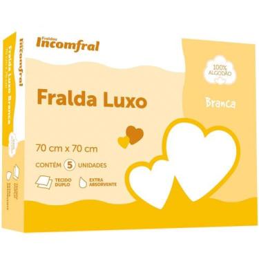 Imagem de FRALDA DE PANO Incomfral LUXO BRANCA - CAIXA C/5