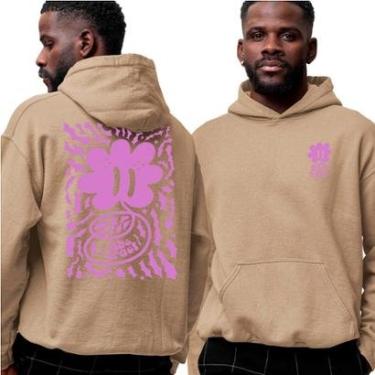 Imagem de Moletom Canguru Com Capuz‎ Urban Pink Flower Street Abstract-Unissex