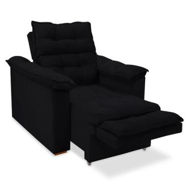 Imagem de Poltrona Do Papai Confortável Reclinável E Retrátil - SRJ Moveis, Pret