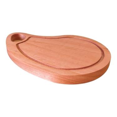 Imagem de Tábua para Servir Hambúrguer em Madeira de Eucalipto Maciço - Recorte com Óleo Mineral Cor:NATURAL;Tamanho:20X30 CM