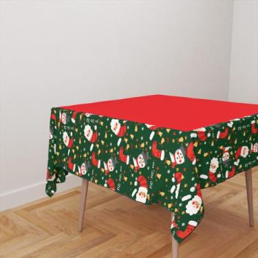 Imagem de Toalha De Mesa Quadrada 4 Lugares Tecido Oxford Natal Papai Noel  Fund