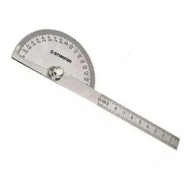 Imagem de Transferidor De Grau 0 Á 180 Em Aço Inox Com Regua - STARFER