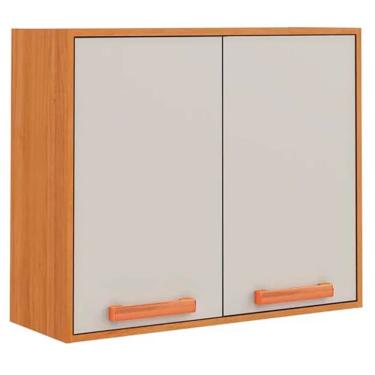 Imagem de Armário Aéreo Napoles 80cm 2 Portas Itatiaia Cor Cinamomo Off White