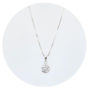 Imagem de Colar 60Cm Prata 925 Esfera Brilhante Em Zircônias P Vecchio - Ponte V