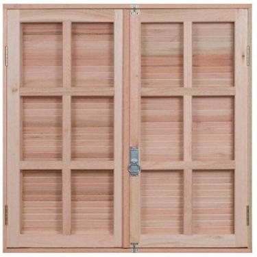 Imagem de Janela de Madeira Veneziana 120x140cm com Caixilho 12cm Ewk 150 Rondos