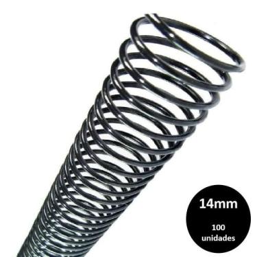 Imagem de Espiral Plastico para encadernação 14mm Preto c/ 100 Pcs - MARES