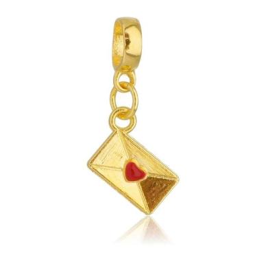 Imagem de Berloque Carta Coração Banhado a Ouro 18k - Work Semijoias