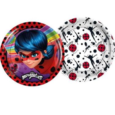 Imagem de Prato Festa Ladybug De Papel Aniversário 12 Unidades - Regina Festa