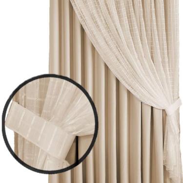 Imagem de cortina para quarto e sala blecaute Roma 4,00 x 2,30 palha - Bravin En