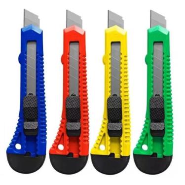 Imagem de Kit 05 Estiletes Plástico Colorido - 14320 - Lanmax