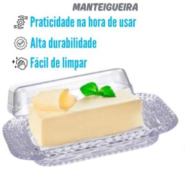 Imagem de Manteigueira Porta Manteiga de Mesa com Espátula e Tampa de Acrílico T
