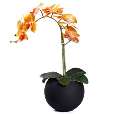 Imagem de Arranjo Orquídea Artificial Silicone 3D Super Realista com Vaso - Flor