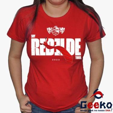 Imagem de Baby Look Soy Rebelde Tour 100% Algodão - RBD - Geeko, Vermelho, Branc