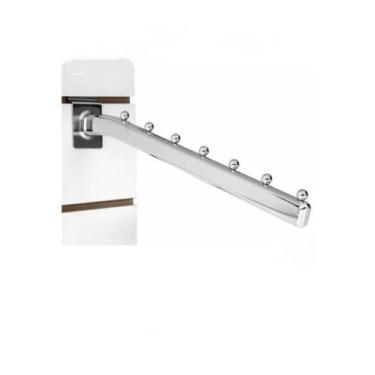 Imagem de 1 Expositor RT Arara Cabideiro Curvo Cromado Para Painel Canaletado 40