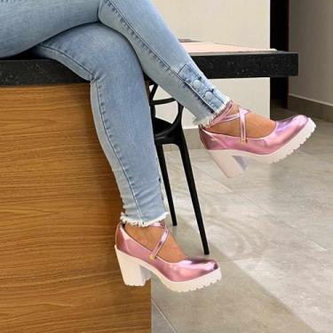 Imagem de Sandália Feminina Boneca Gladiadora Salto Grosso Elegante - Classek, R