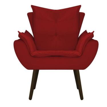 Imagem de Poltrona Decorativa Fenzzi Pés Palito Tabaco Sala de Espera Recepção S