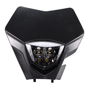 Imagem de GOOFIT Farol LED preto 12 V 25 W substituição universal para motocicleta de bicicleta de sujeira WR450F WR250R TTR230 YZ250F YZ450F Pit Bike