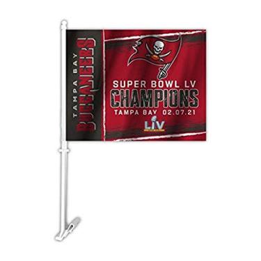 Imagem de Fremont Die Bandeira de carro NFL Tampa Bay Buccaneers 2021 Super Bowl LV Champions, cores do time, masculina G