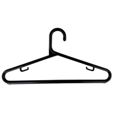 Imagem de Cabide Adulto Preto Reforçado Grosso 12 mm KIT 20 Unidades - Dikicasa