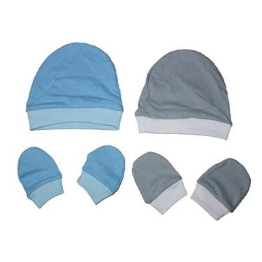 Imagem de Luva E Toca Bebe Infantil Rn Kit 2 Conjuntos - Batutinhas Baby, Único,