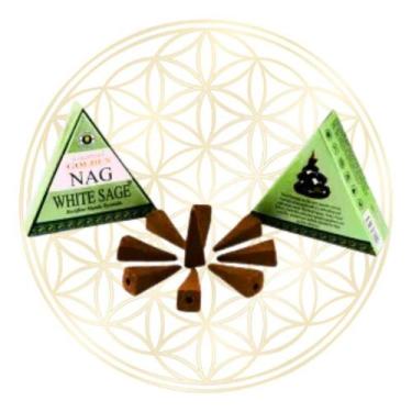 Imagem de Incenso Golden Nag Cone Cascata, Salvia Branca