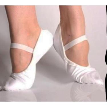 Imagem de Sapatilhas ballet de material sintético sola inteira cor branca - Stel