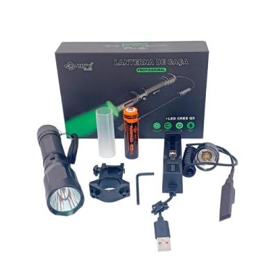 Imagem de Lanterna Led Luz Verde Caça Pesca Tática Acionador Remoto - Dans