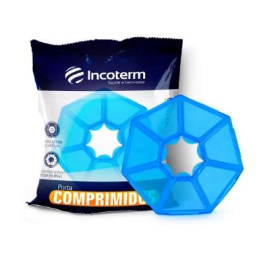 Imagem de Porta comprimidos azul translucido incoterm