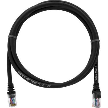 Imagem de Cabo De Rede 1,5 Metros Patch Cord Cat6 UTP 100% Cobre Preto - CABOS P