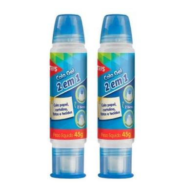 Imagem de Cola Em Gel 2 Em 1 45g 2 Bicos Trabalhos Escolar 2 Unidades - tris