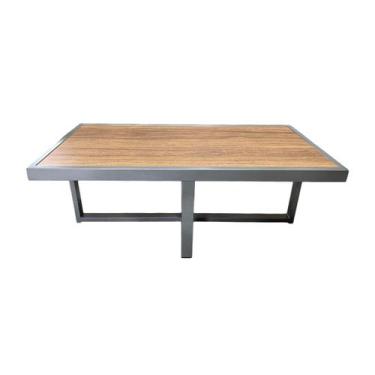 Imagem de Mesa de Centro Retangular Paris Industrial Prata com MDF - BELI HOUSE
