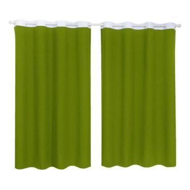 Imagem de Cortina Tecido Oxford Faixa Branco 1,80M X 2,80M Verde-Limão - Campari
