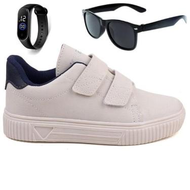 Imagem de Sapatenis Masculino Infantil Calce Facil Casual Light + Oculos + Relog
