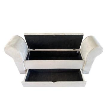 Imagem de Recamier puff baú sapateira com braços e gaveta 1,38 cm para cama box 