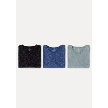 Imagem de Kit 3 Camisetas Básicas Masculinas Em Malha Jet Com Bordado - Hering, 