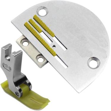 Imagem de Chapa Agulha 3 Carreira Leve Dente Calcador Teflonado Reta - NoBrand, 