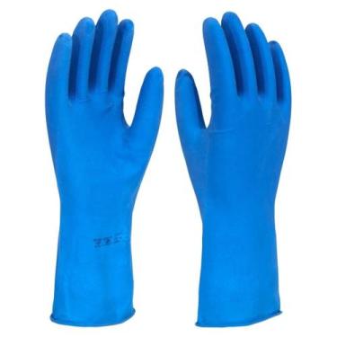 Imagem de Luva Latex Forrada Azul Tam M Imbat