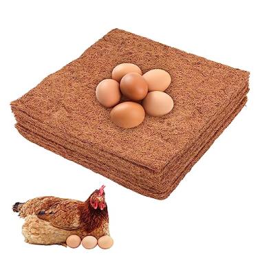 Imagem de PXRJE Pacote com 6 forros de caixa de ninho de galinha, almofadas de ninho de galinha poedeira premium, roupa de cama para galinheiro, suprimentos para aves, limpeza fácil (tamanho: 6 peças)