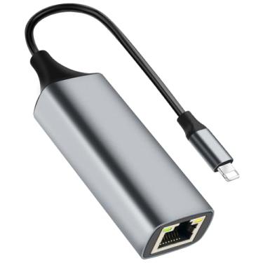 Imagem de Junsky [Certificado MFi] Adaptador Lightning para Ethernet, 100Mbps Lightning para RJ45 Ethernet LAN adaptador de rede, compatível com i-Phone 14/13/12/11/i-Pad/i-Pod, Plug and Play (não POE)