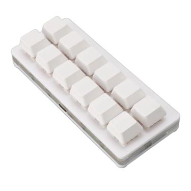 Imagem de Teclado Mecânico para Jogos Com 12 Teclas, Pequeno Usb Tipo C Com Fio Interruptor Vermelho para PC, Escritório, Designers de Trabalho, Acrílico (Branco)