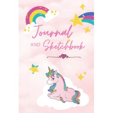 Imagem de Unicorn Journal and Sketchbook Notebook: For Girls, Teens, Kids, School, College. Perfect for Journal, Doodling, Sketching and Notes - with Lined and Blank Pages
