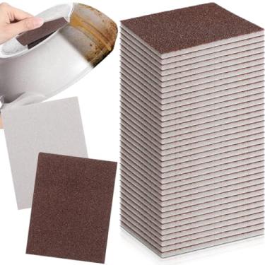 Imagem de Teenyyou 50 peças de esponja de esmeril polimento esponja de limpeza de esmeril esponja de lixa de pano esmeril blocos de lixa para cozinha banheiro suprimentos de limpeza