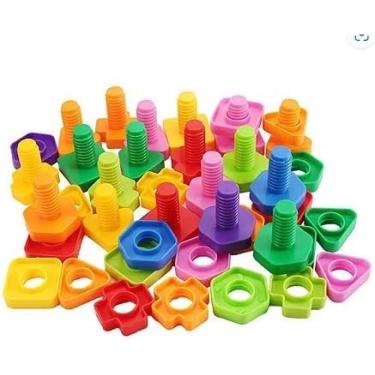 Imagem de Brinquedo Interativo Infantil Coloridos Parafusos para Encaixar, Estimula Criatividade e Aprendizado