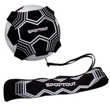 Imagem de Sportout Equipamento de treinamento de futebol/vôlei, treinador de futebol solo, acessórios de futebol com cinto ajustável para crianças e adultos, presente perfeito para futebol/vôlei